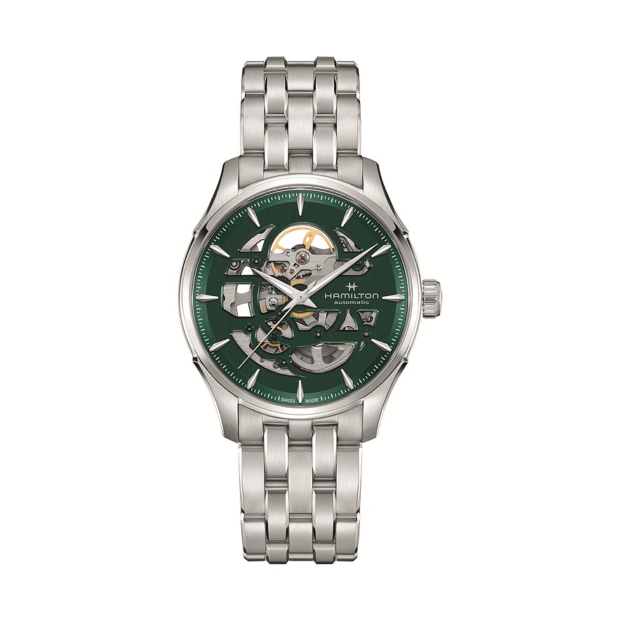 Hamilton Herrenuhr Jazzmaster Skeleton H42535160, Herren, Edelstahl, Armband: Edelstahl, Automatik, analog