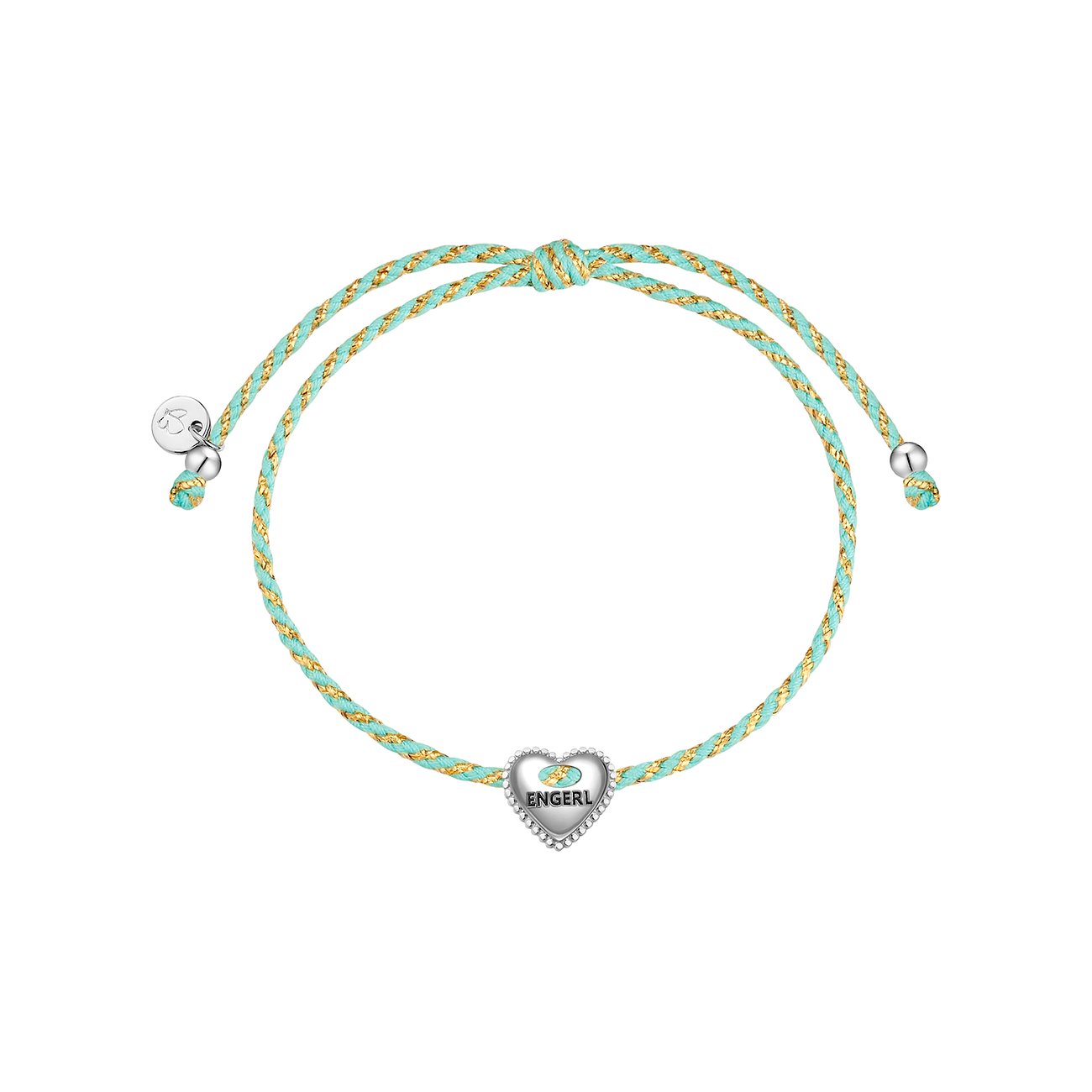 Bracelet en argent Glanzstücke München avec bande aigue-marine et symbole cœur 
