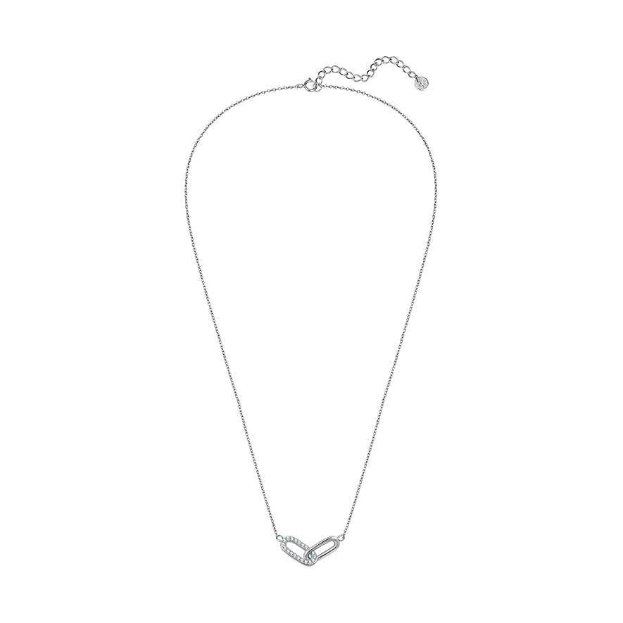 Collana Glanzstücke München in argento con due forme intrecciate, una con zirconi.