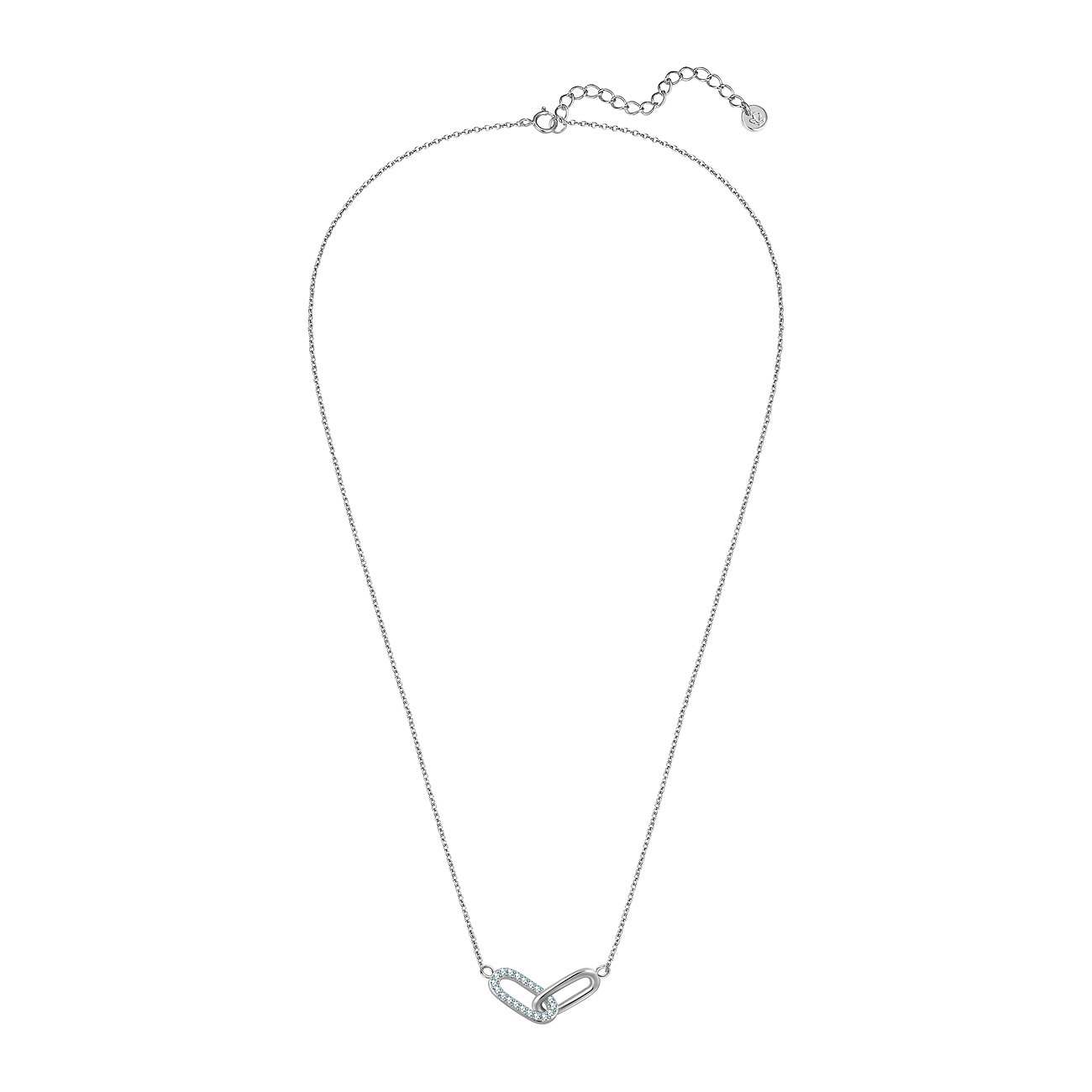 Collana Glanzstücke München in argento con due forme intrecciate, una con zirconi.