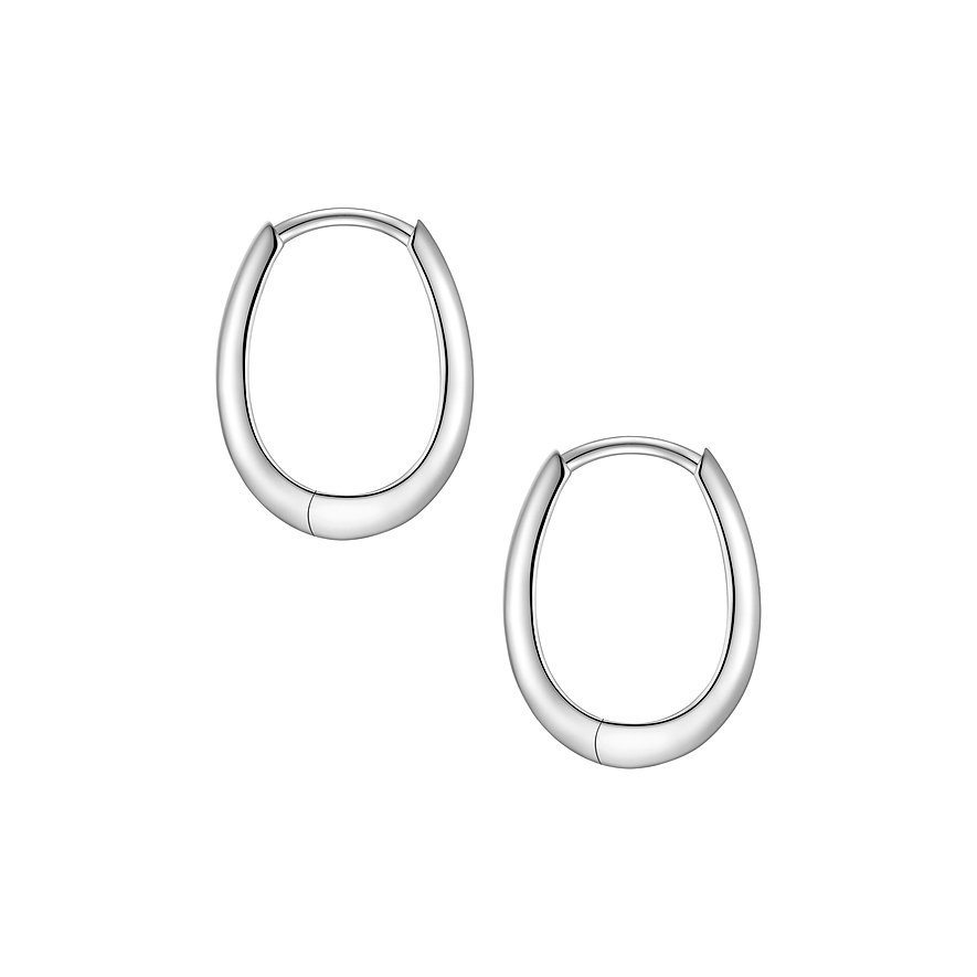 Zwei Glanzstücke München Ohrringe aus 925er Silber in ovaler Hoop-Form, glänzend poliert.