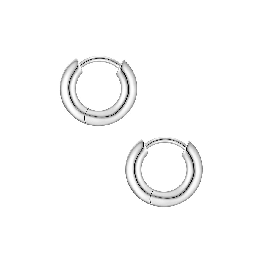 Ein Paar Glanzstücke München 925er Silber Creolen, schlicht und glänzend, in runder Form.