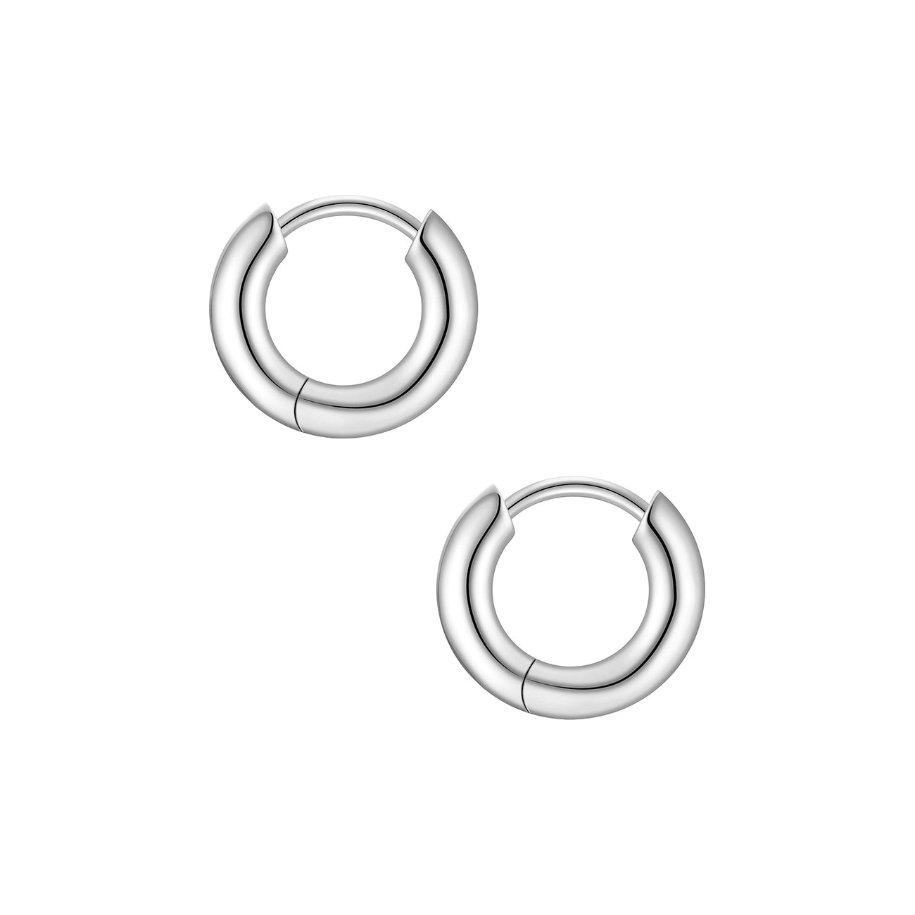 Ein Paar Glanzstücke München 925er Silber Creolen, schlicht und glänzend, in runder Form.