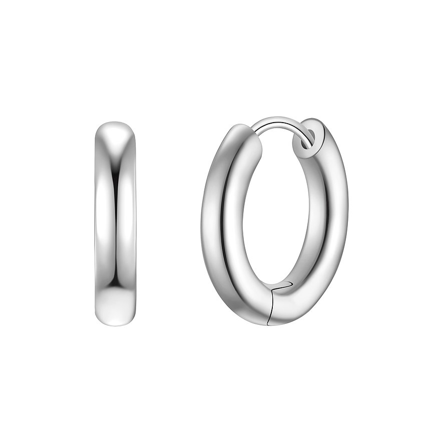 Glanzstücke München Ohrschmuck aus 925er Silber mit zwei schlichten, glänzenden Creolen.