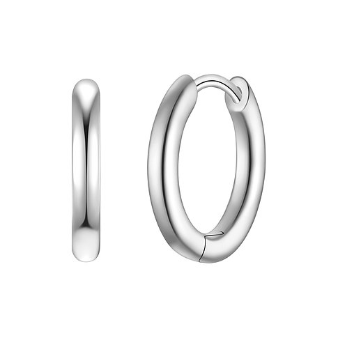 Glanzstücke München Boucles d'oreilles : Boucle d'oreille ronde et brillante en alliage d'argent 925.