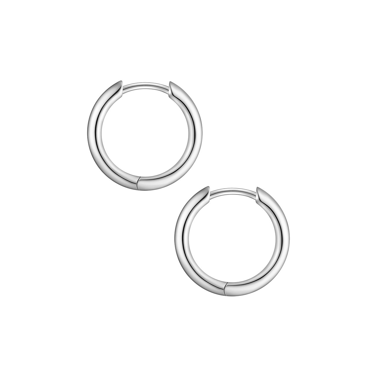 Zwei Glanzstücke München Creolen aus 925er Silber von oben gesehen, minimalistisch und glänzend.