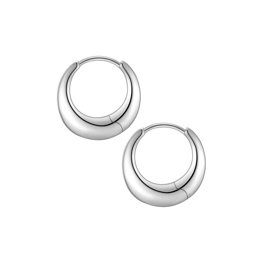 Boucles d'oreilles Glanzstücke München argent 925 : Créoles épaisses et brillantes en argent.