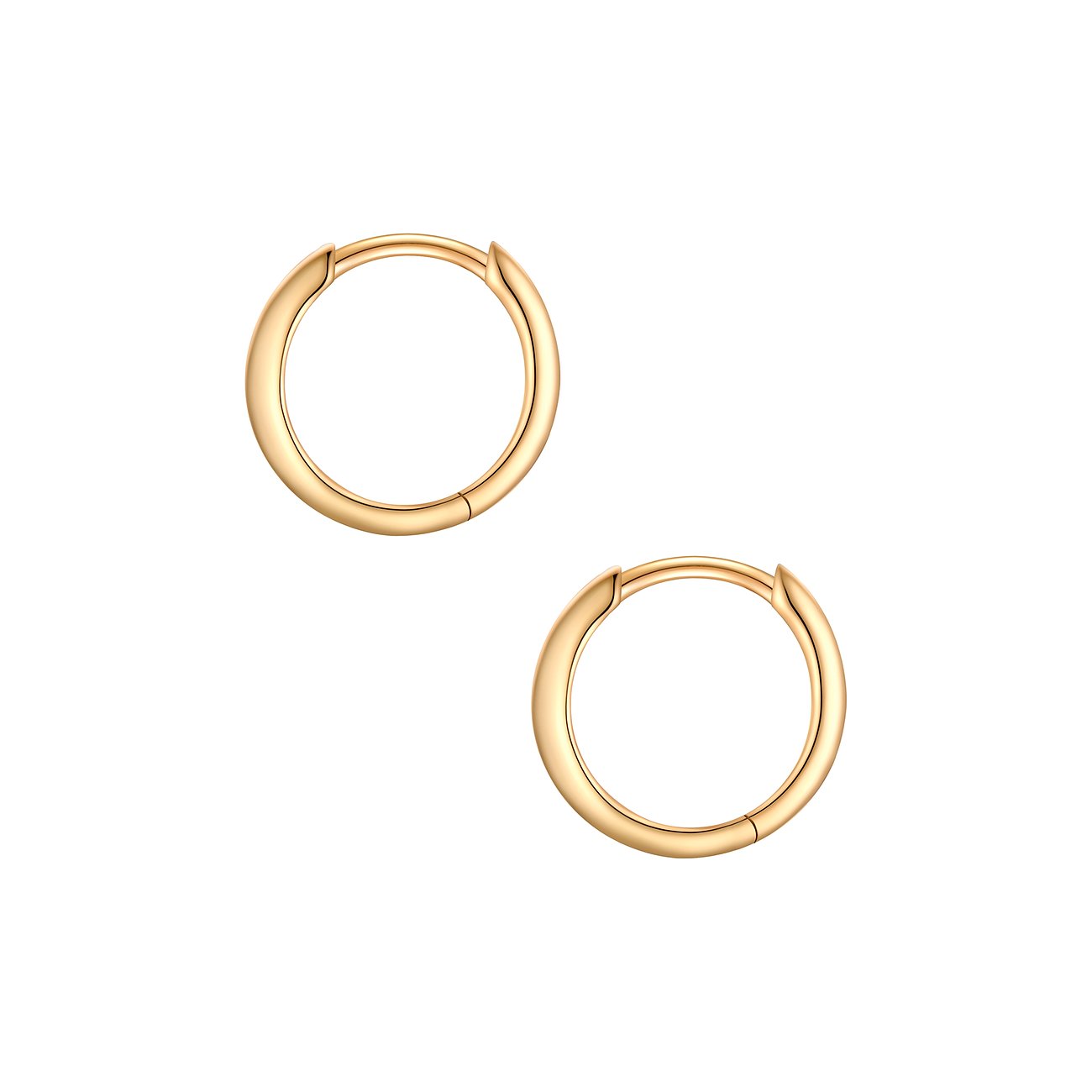 Deux créoles rondes couleur or Glanzstücke München, en argent sterling 925.