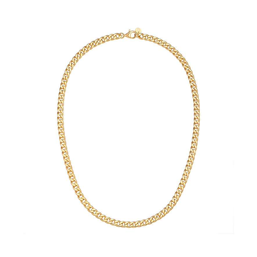 Collier Glanzstücke München en argent 925 plaqué or. La fine chaîne serpent est formée en cercle.