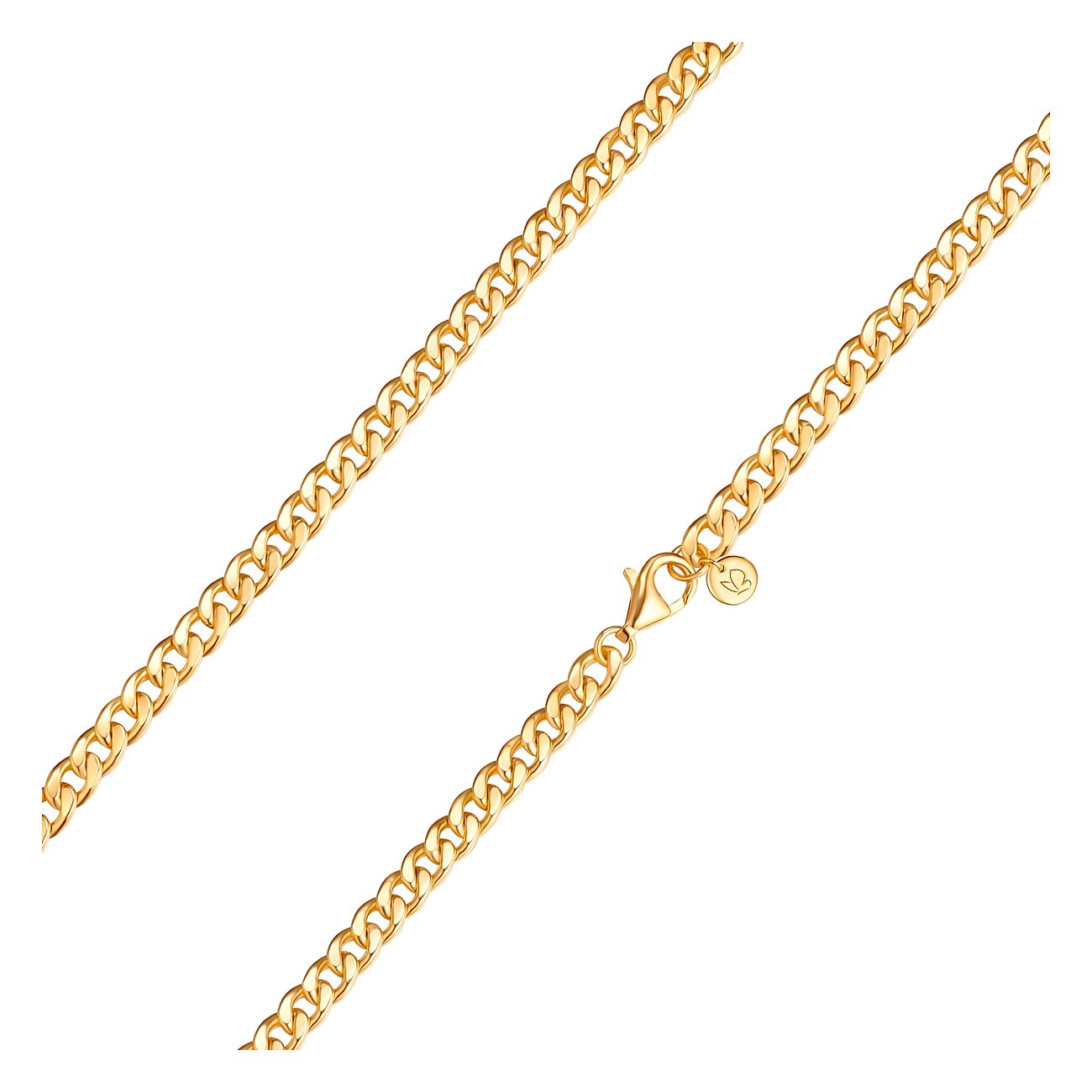 Un collier Glanzstücke München en argent sterling 925 plaqué or, composé d'une chaîne maille forçat à deux rangs.