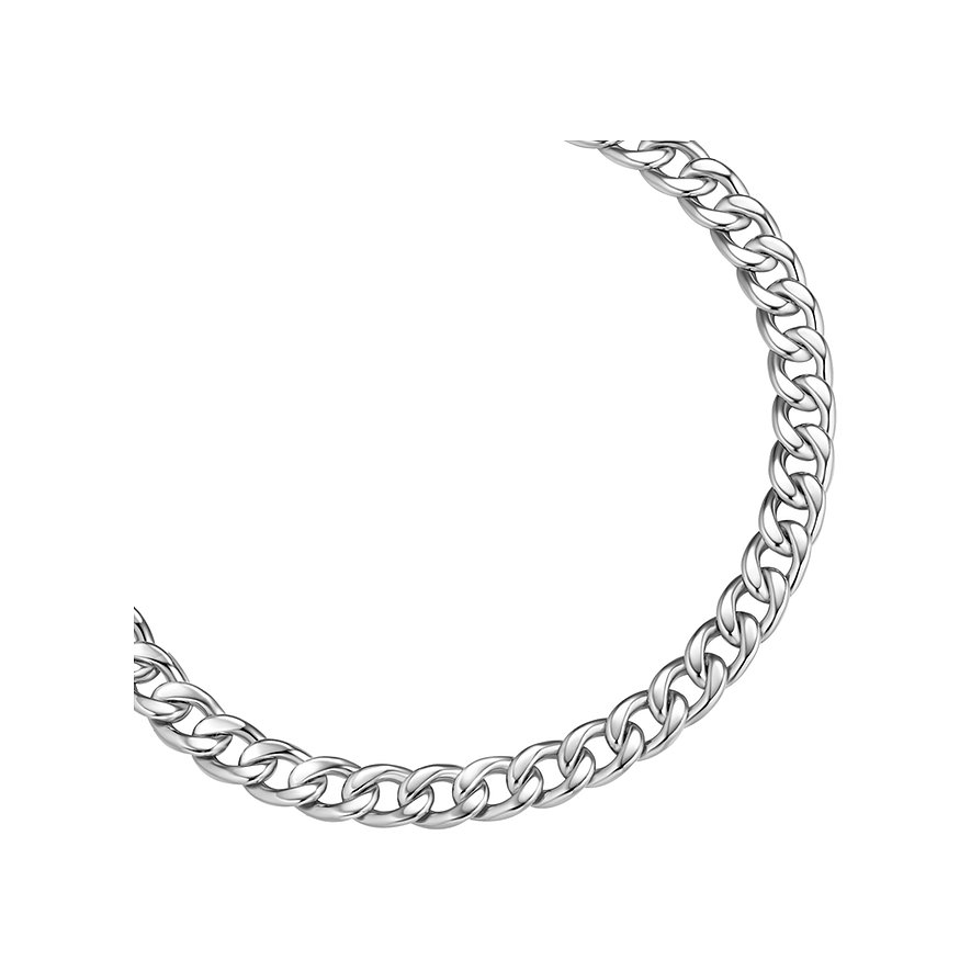 Un bracciale lucido in argento sterling 925 con maglie larghe e interconnesse, di Glanzstücke München.
