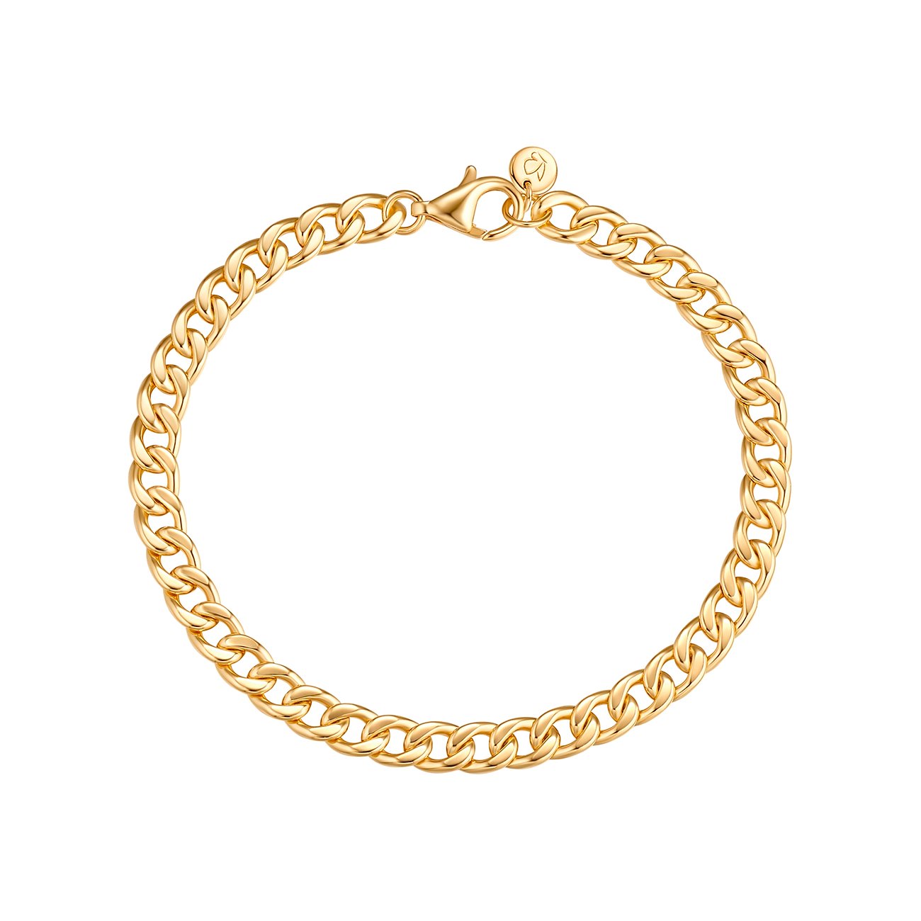 Bracciale Glanzstücke München in argento dorato. Il bracciale a catena barbazzale è color oro con chiusura a moschettone.