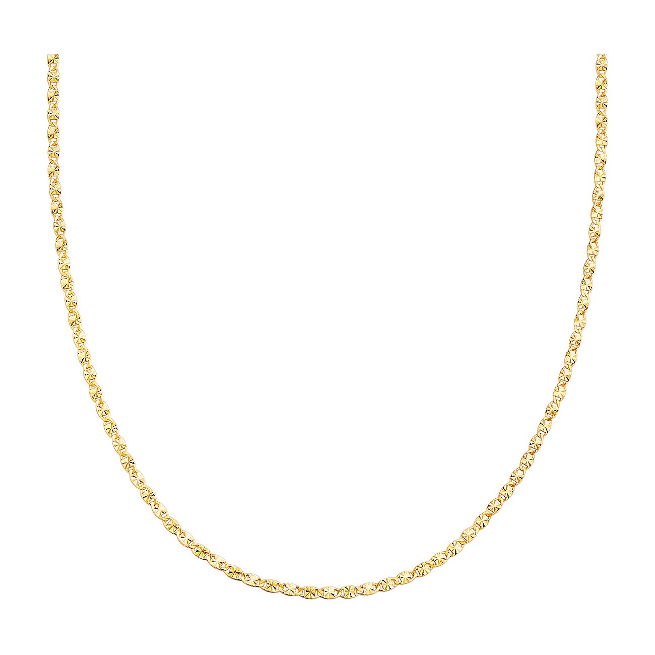 Un primo piano di una catena veneziana dorata Glanzstücke München in argento sterling 925.