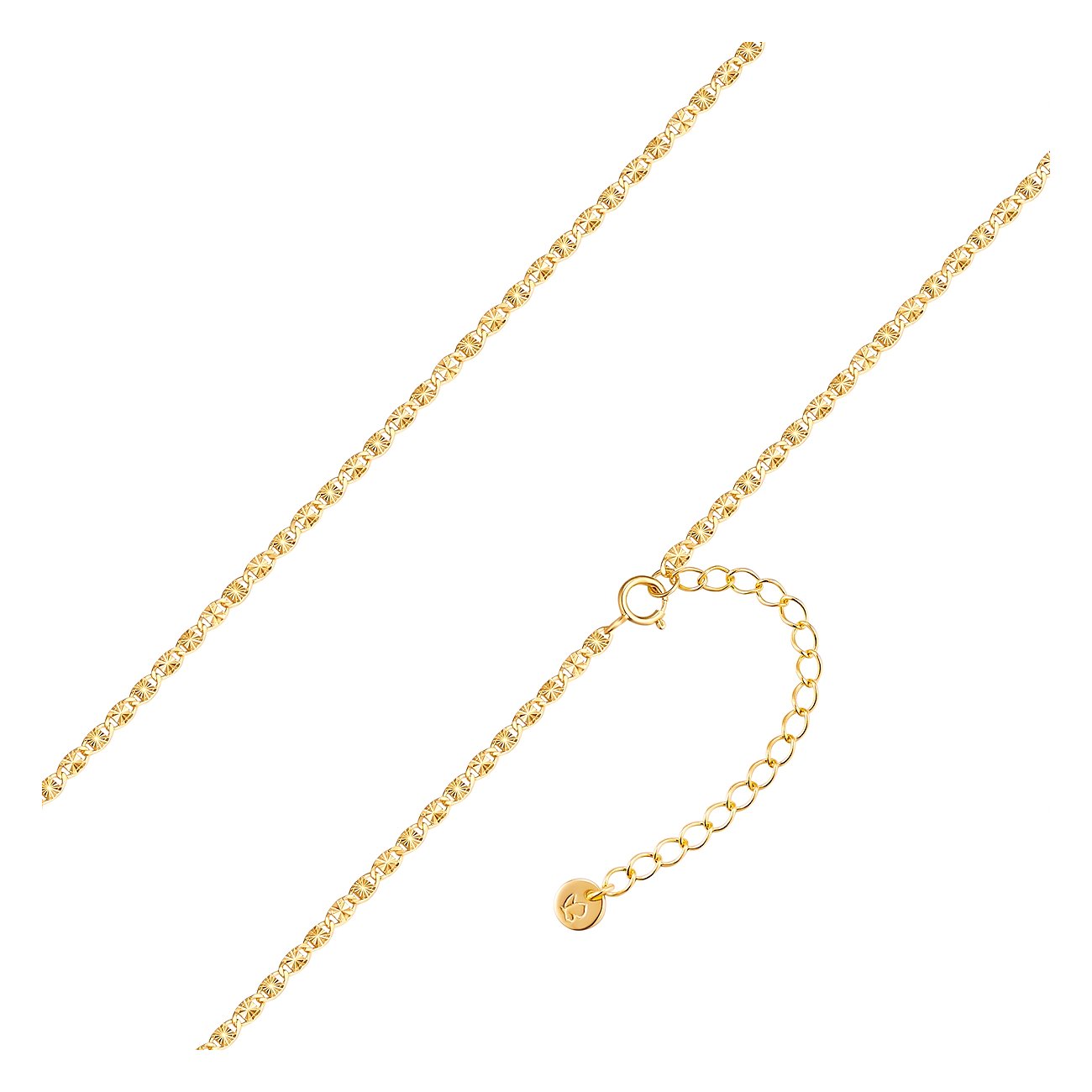 Glanzstücke München, collana in argento placcato oro con chiusura a moschettone e catena di estensione.