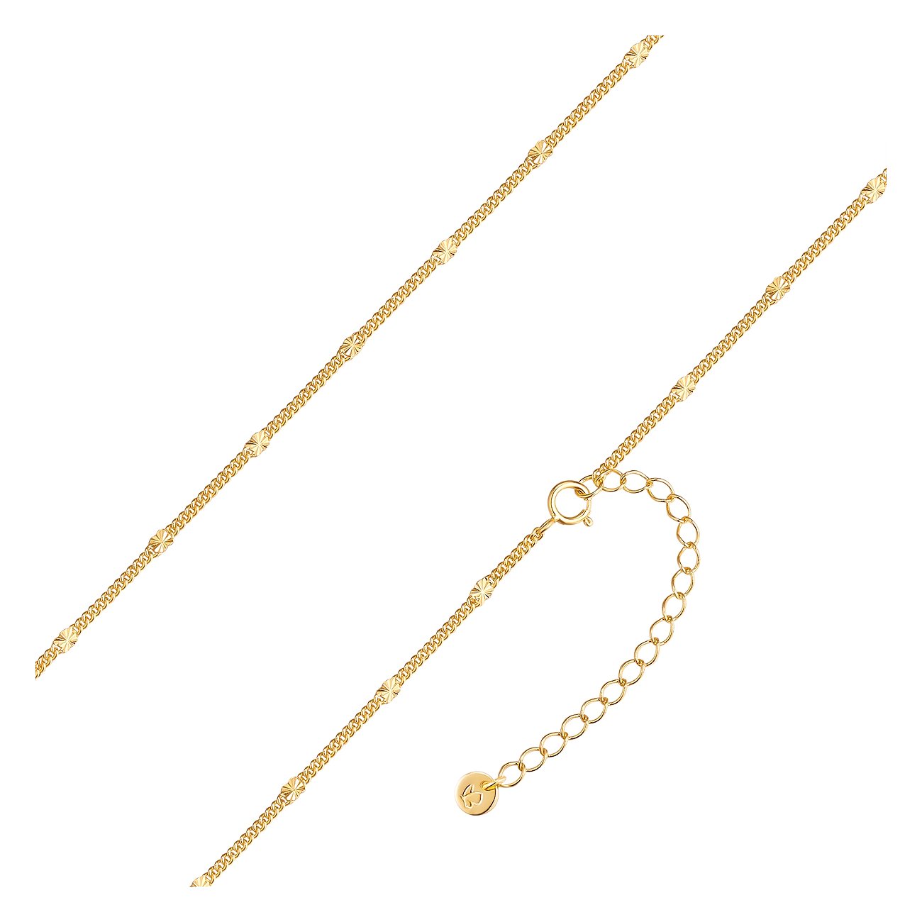 Glanzstücke München collier en argent 925, couleur or, avec perles scintillantes et fermoir à ressort