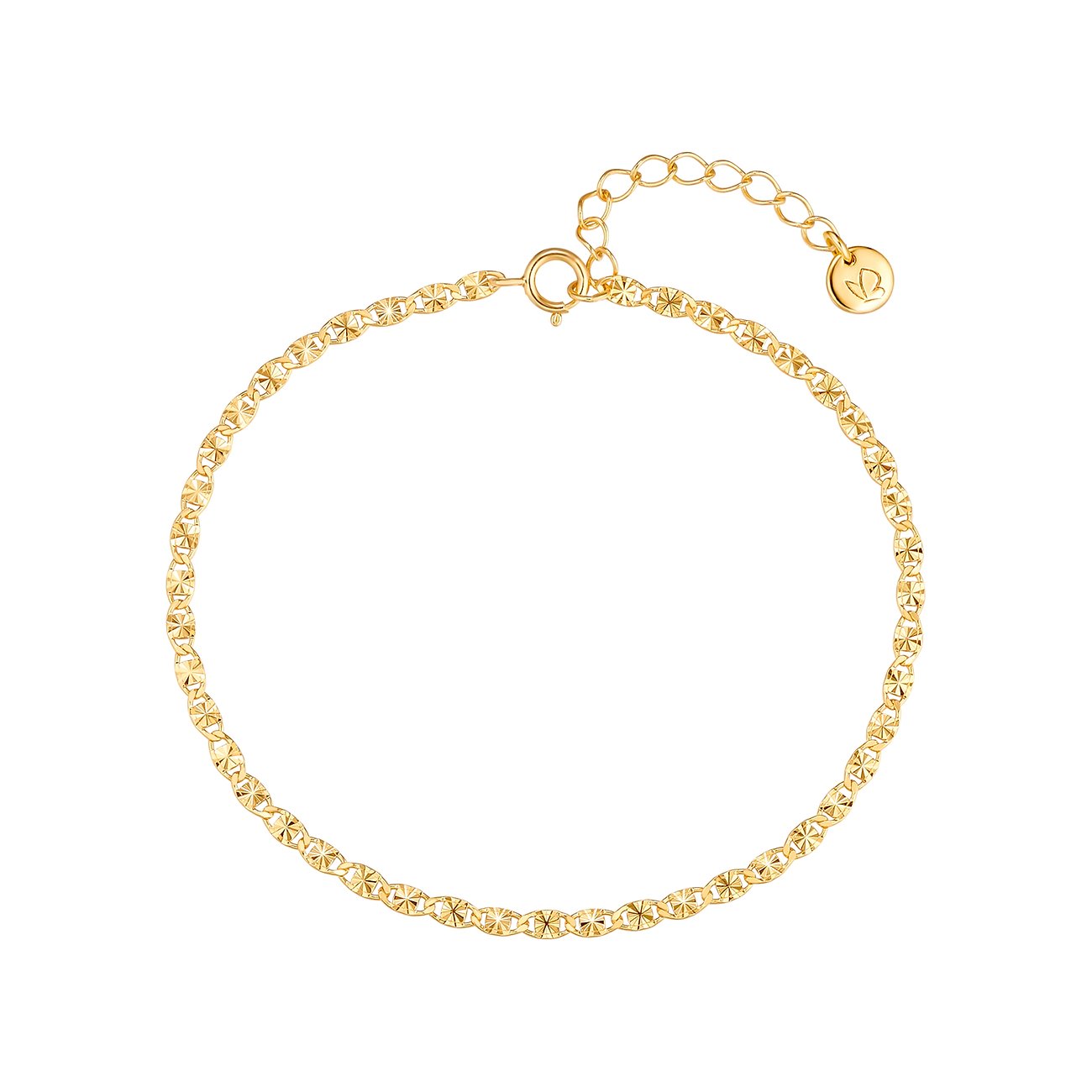 Glänzendes München 925er Silberarmband, zarte Kette mit strukturierten Gliedern und Verlängerung.