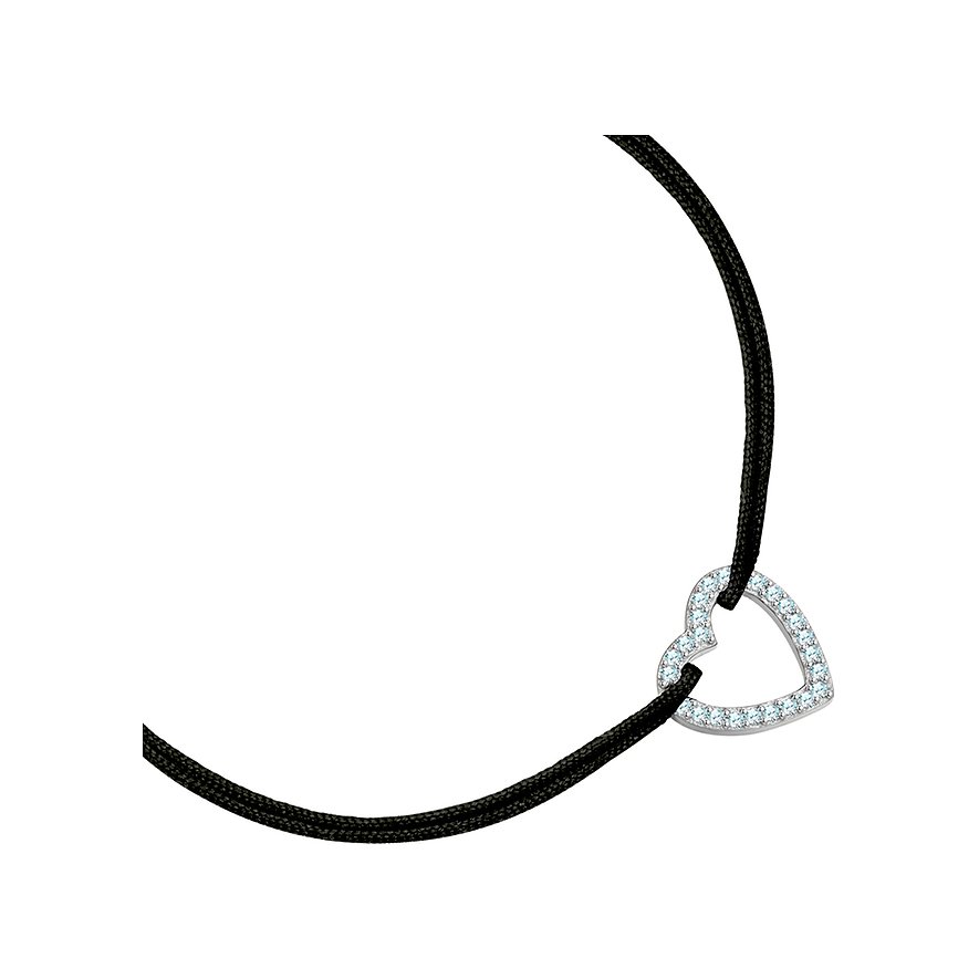 Bracelet Glanzstücke München en argent 925 avec pendentif cœur, orné de zircones bleues claires.