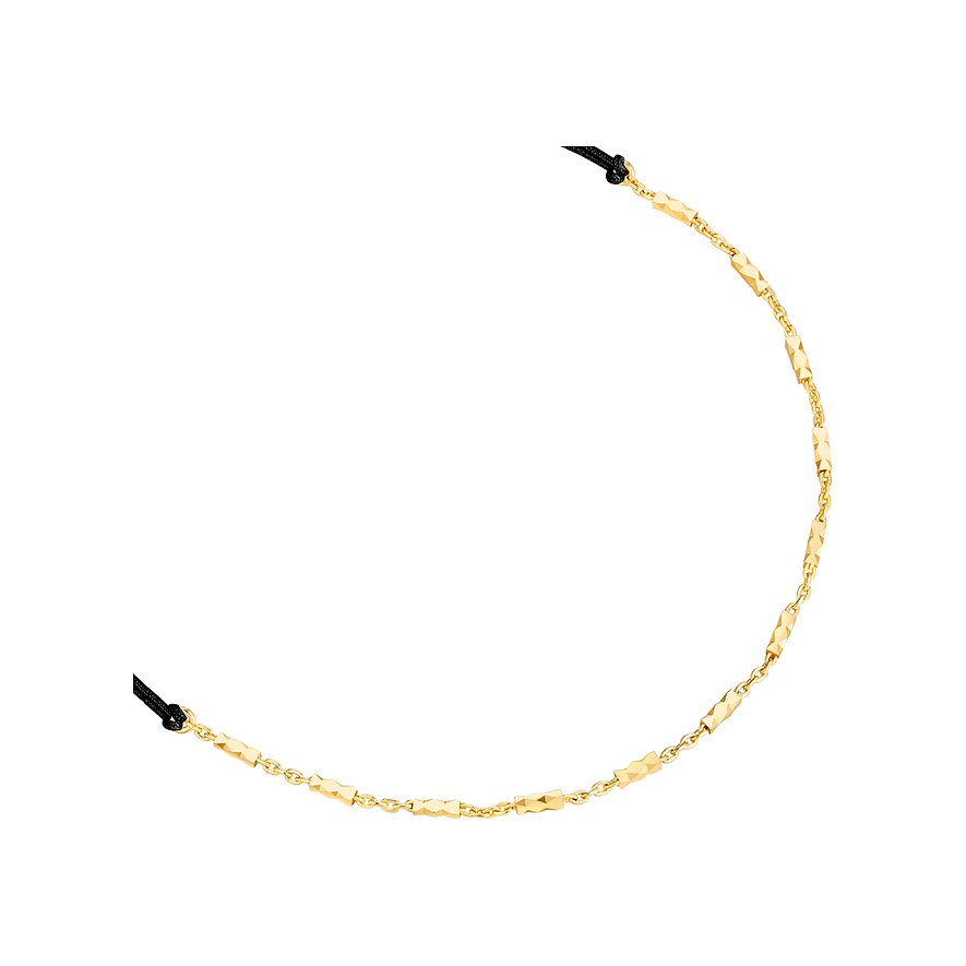 Bracciale Glanzstücke München in argento 925 placcato oro con maglie a catena filigranate ed elementi allungati.