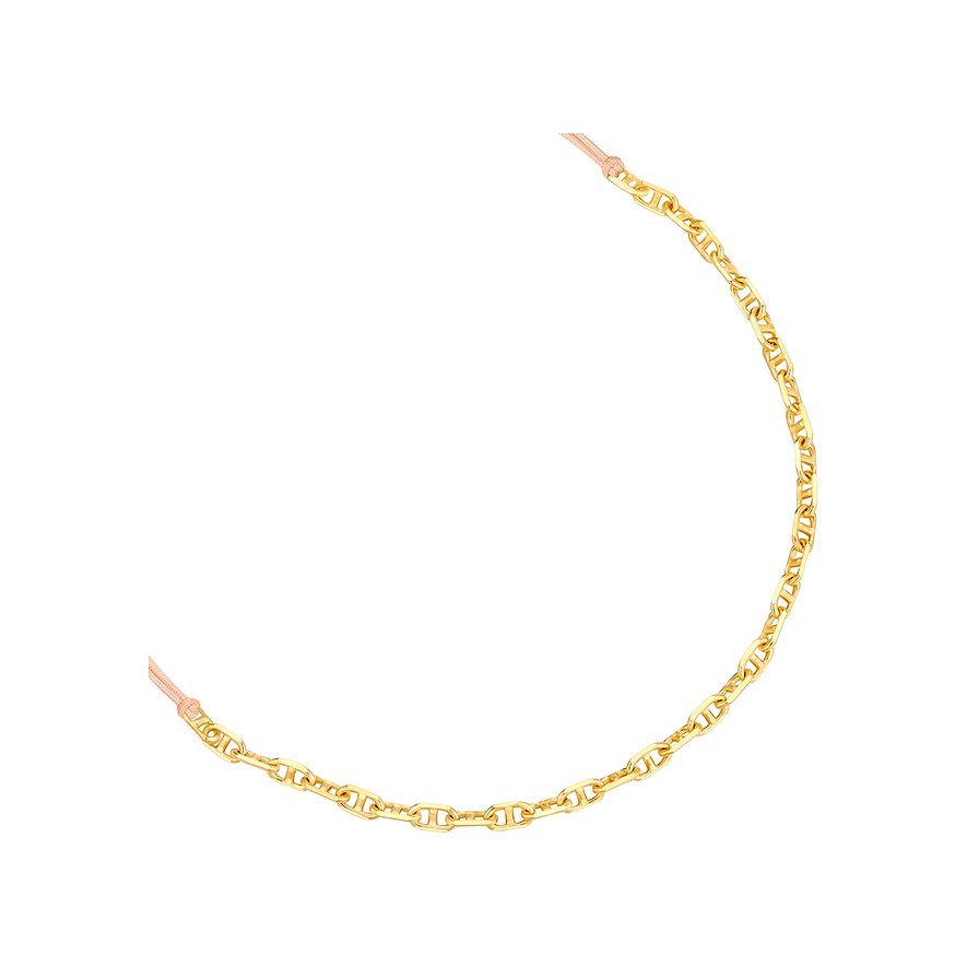 Bracciale Glanzstücke München in argento 925: un singolo bracciale color oro con fine catena a maglia marina.
