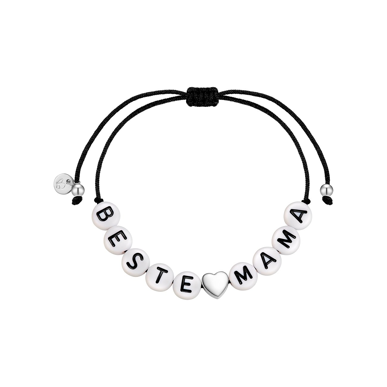 Glanzstücke München Armband aus 925er Silber mit schwarzem Textilband und 