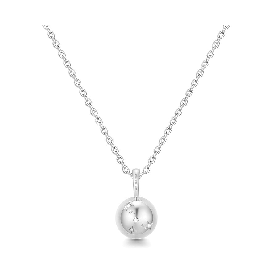 Ania Haie zilveren halsketting: Ketting met bolvormige hanger, bezet met fonkelende zirkonia-steentjes.