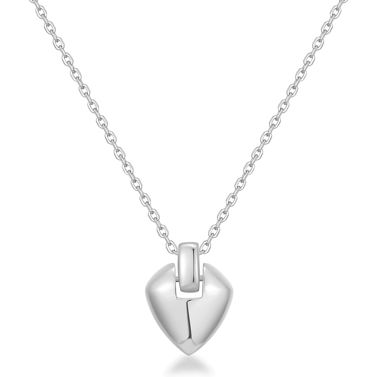 Collier Ania Haie : Une chaîne en argent sterling 925 avec un pendentif cœur triangulaire brillant.