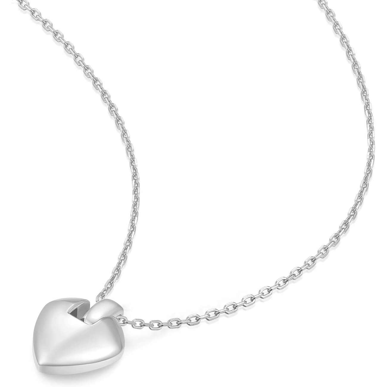 Collier Ania Haie en argent 925 avec un pendentif cœur brillant suspendu à une chaîne délicate.