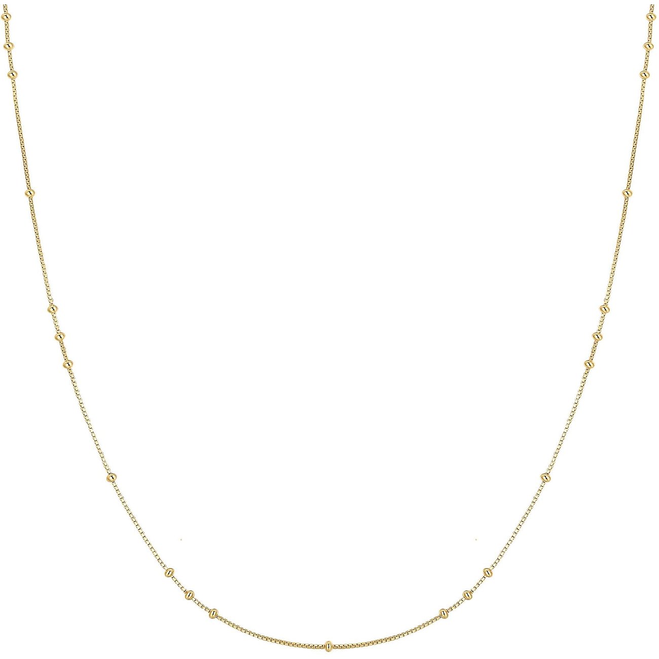 Ania Haie goudkleurige 925 zilveren halsketting. Een delicate ketting met kleine kraaltjes.