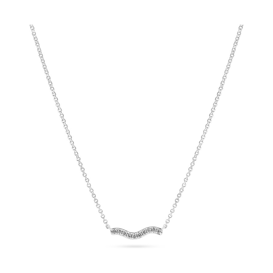 Collana Sif Jakobs Jewellery in argento 925 con pendente curvo, impreziosita da zirconi colorati.