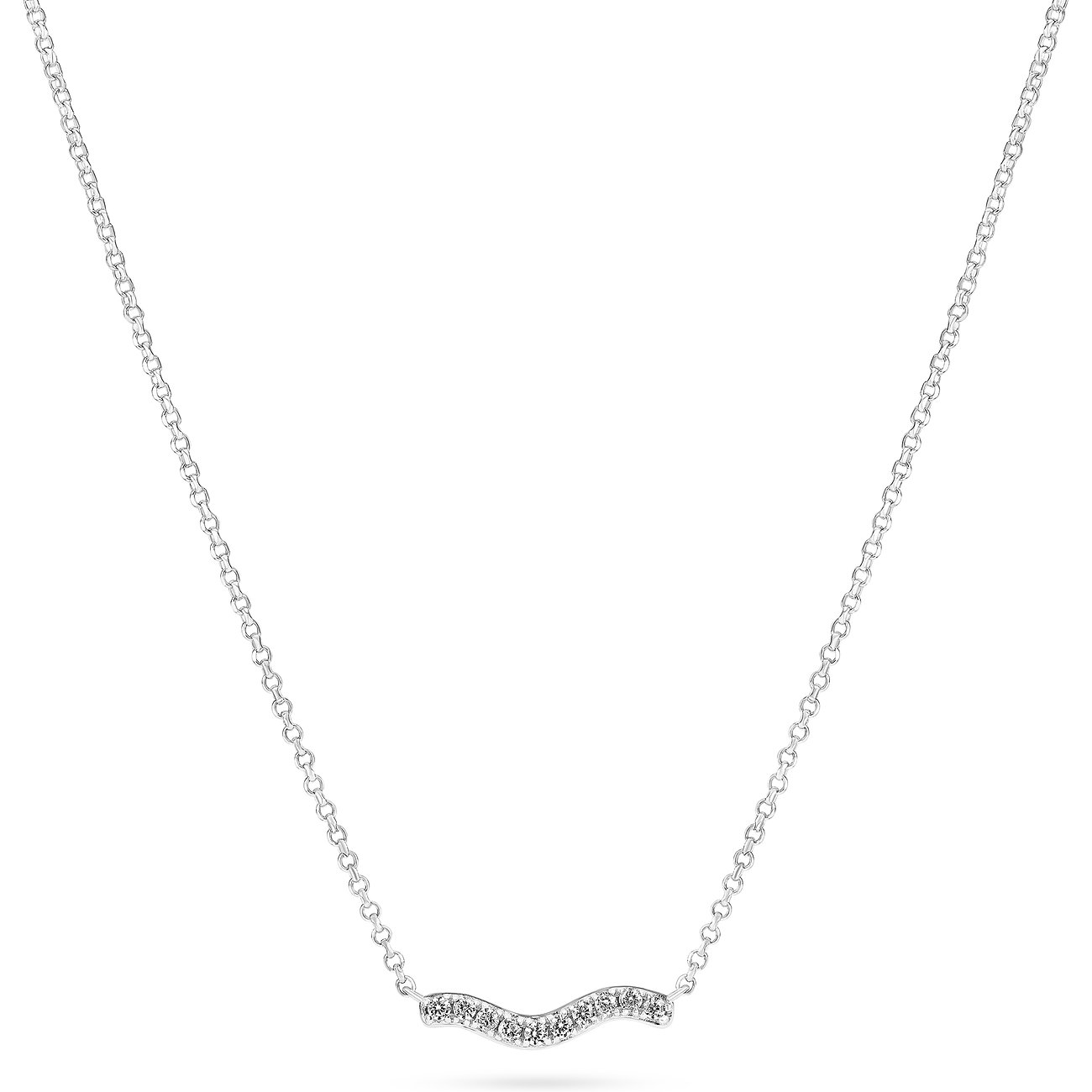 Collana Sif Jakobs Jewellery in argento 925 con pendente curvo, impreziosita da zirconi colorati.