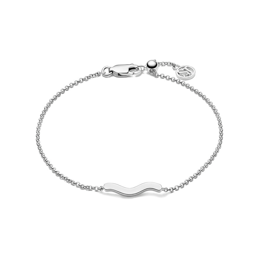 Sif Jakobs Jewellery Armband aus 925er Silber mit einer gewellten, polierten Mittelleiste.
