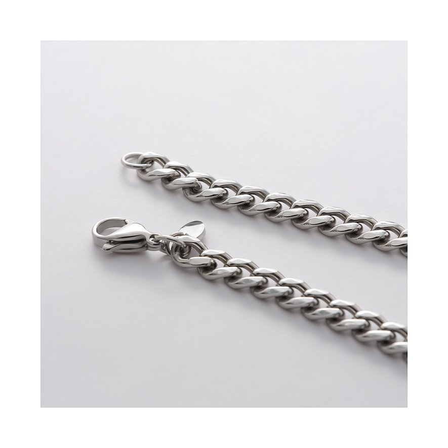 FAVS stalen armsieraad, een grof, glanzend schakelarmband met karabijnsluiting op een witte achtergrond.