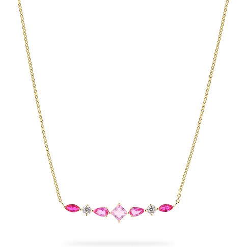 CHRIST halsband i återvunnet silver med färgglada zirkoniastenar i olika former och arrangemang.