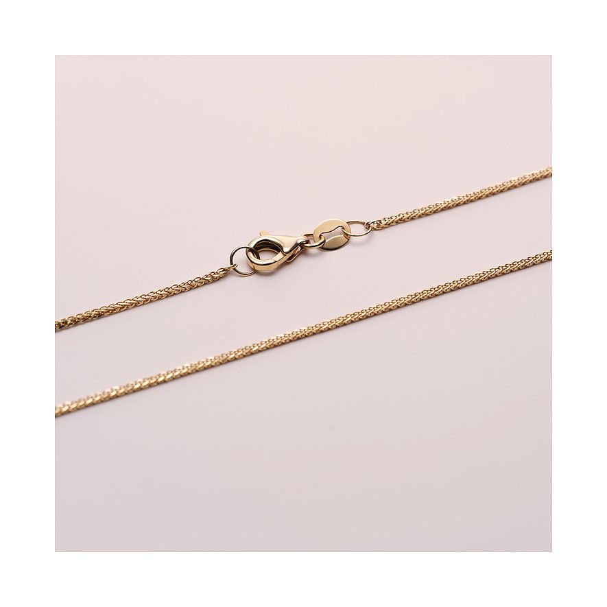 CHRIST Halskette aus 585 Gelbgold im Detail mit Karabinerverschluss.