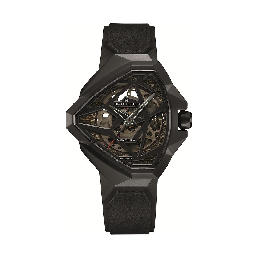 Hamilton Herrenuhr aus schwarzem Edelstahl, die