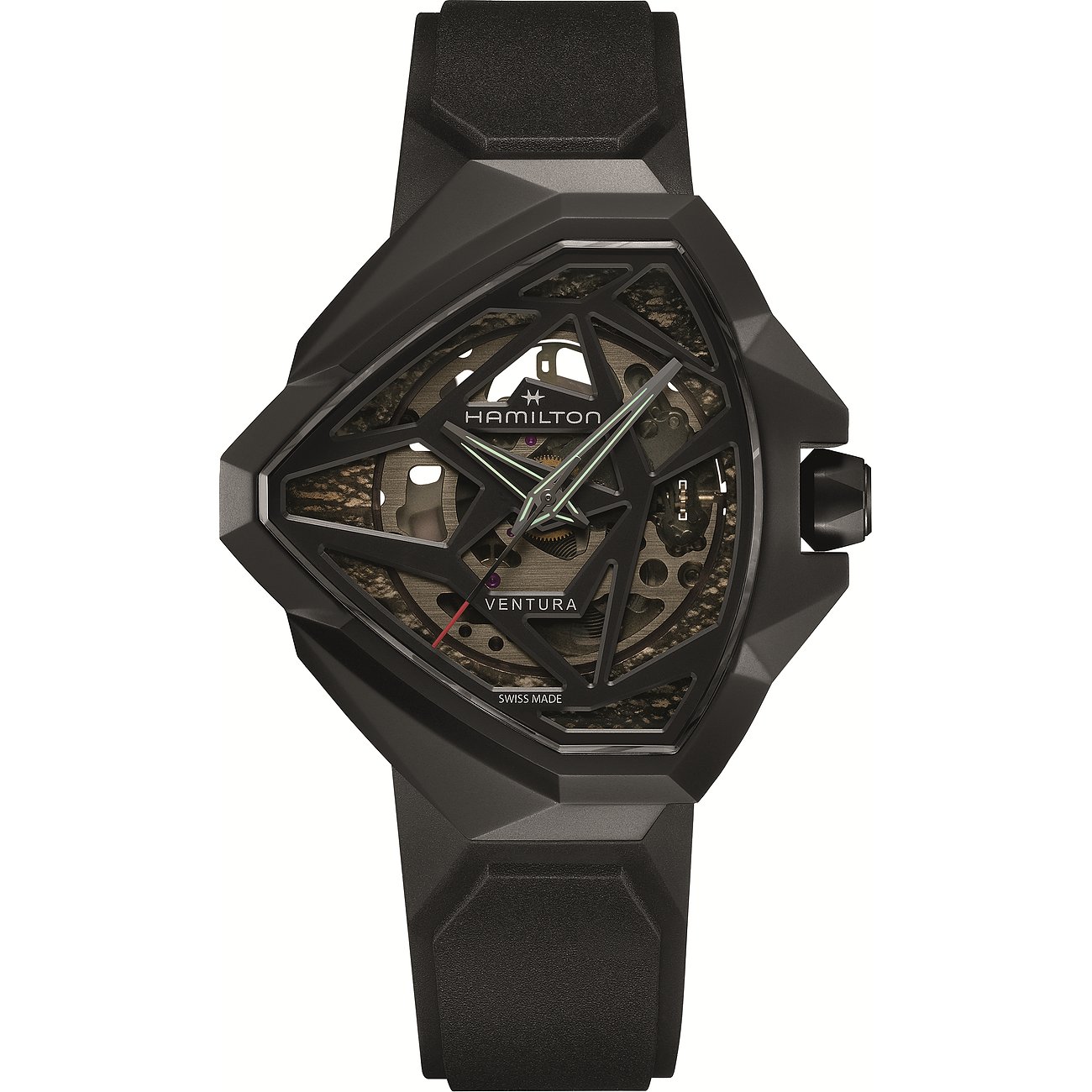 Hamilton Herrenuhr aus schwarzem Edelstahl, die