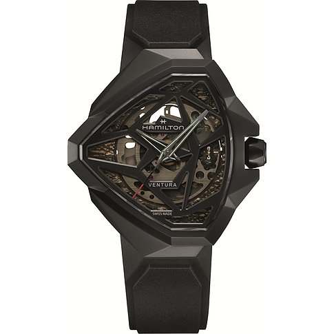 Hamilton Herrenuhr aus schwarzem Edelstahl, die