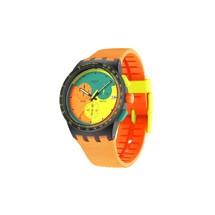 Swatch Unisexuhr 2509 SWATCH NEON SUSB422, Unisex, Kunststoff, Armband: Silikon, Solar, analog