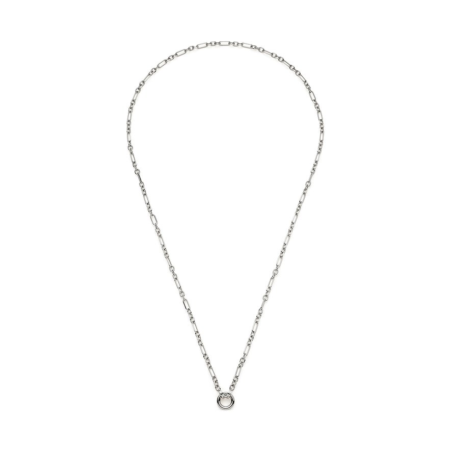 Collier Leonardo en acier inoxydable, chaîne fine, pendentif petit anneau rond.