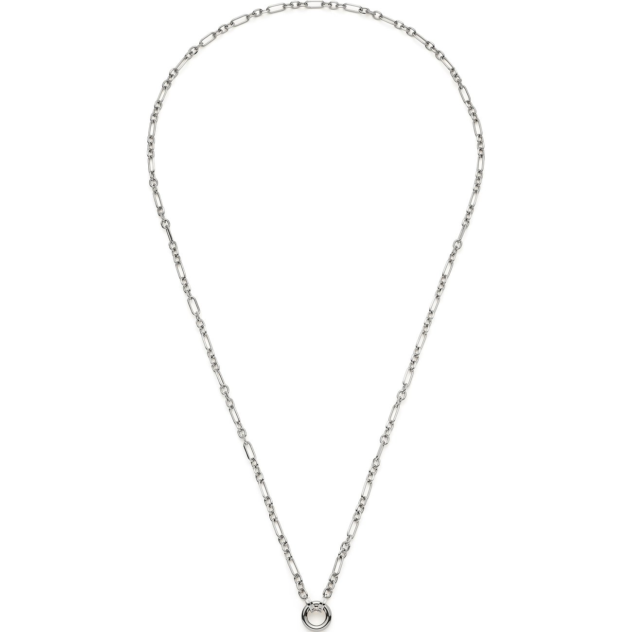 Collier Leonardo en acier inoxydable, chaîne fine, pendentif petit anneau rond.