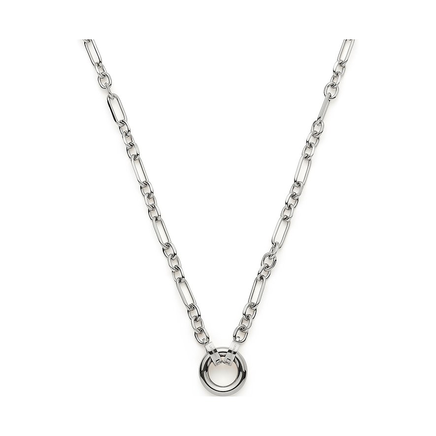 Collier Leonardo en acier inoxydable avec une chaîne délicate et un anneau poli comme pièce maîtresse.