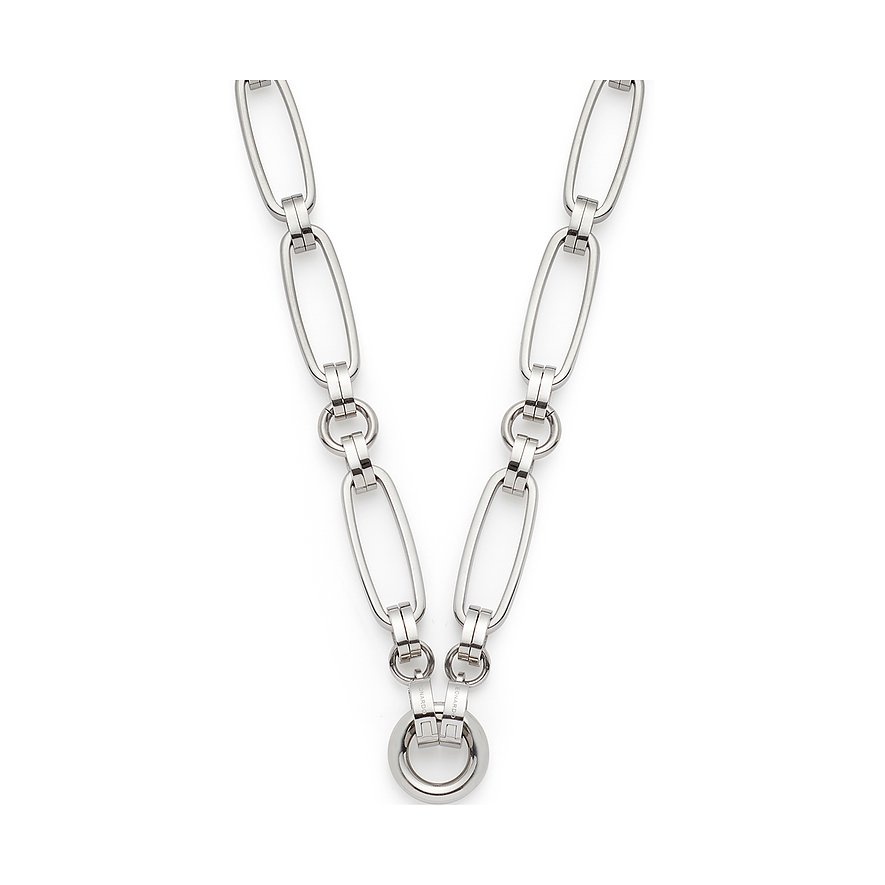 Collana Leonardo in acciaio inossidabile con maglie ovali e rotonde e chiusura tonda.