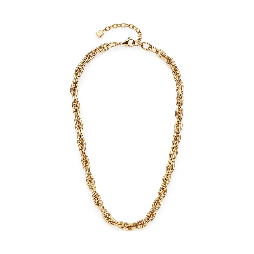 Collana Leonardo in acciaio inossidabile color oro, una catena 