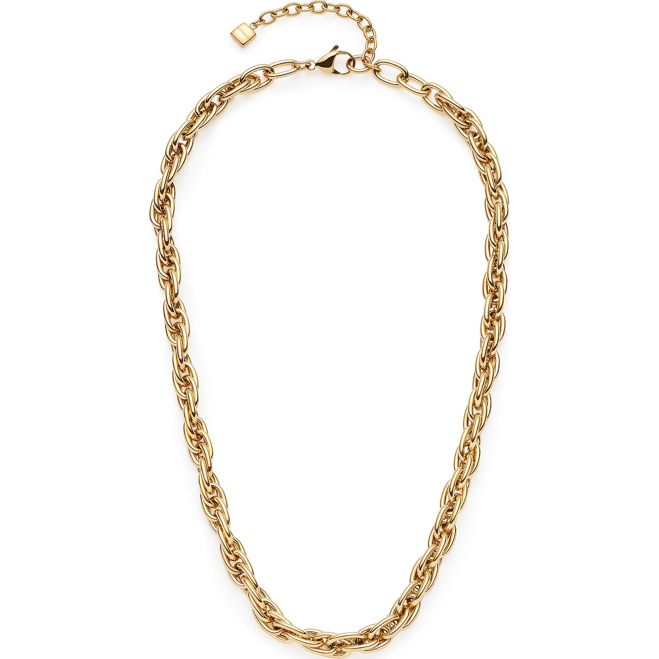 Collana Leonardo in acciaio inossidabile color oro, una catena 