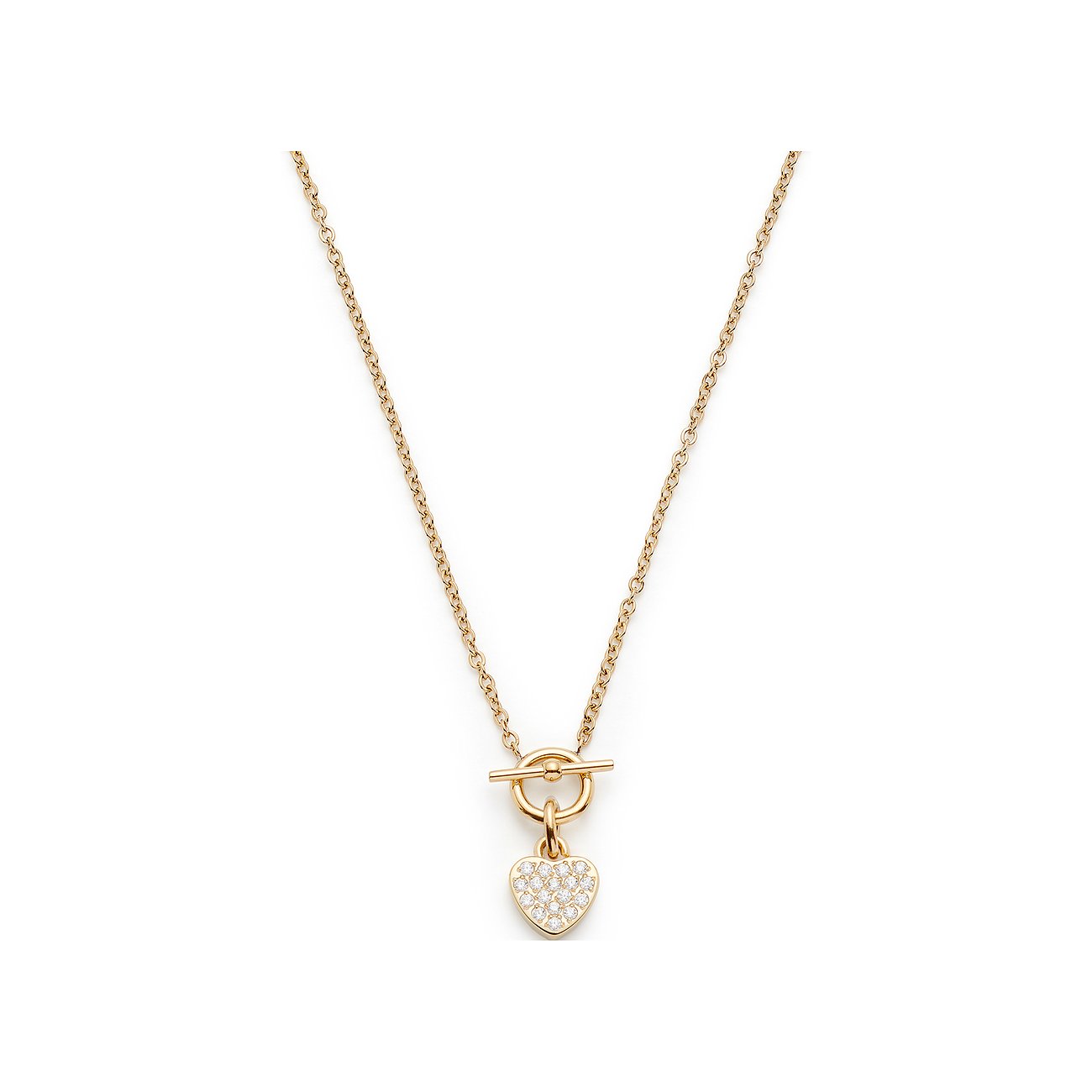 Leonardo Herz-Halskette aus rosegoldfarbenem Edelstahl mit Herz-Anhänger, besetzt mit funkelnden Zirkonia-Farbsteinen.