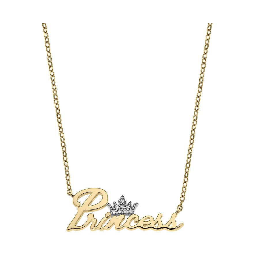 Disney Princess silverhalsband med guldfärgad finish.