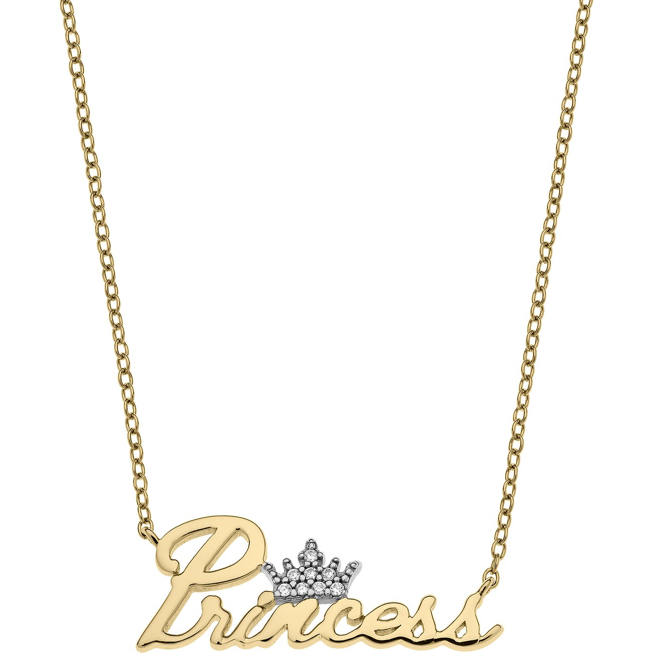 Disney Princess silverhalsband med guldfärgad finish.