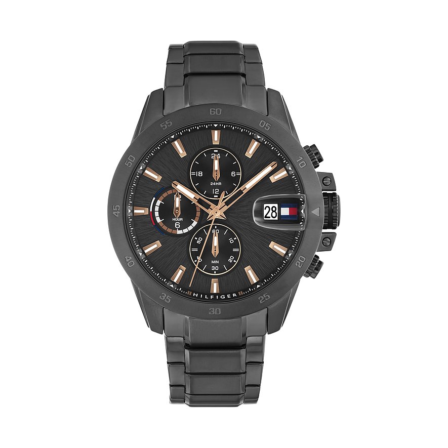 Tommy Hilfiger Herrenuhr JAMESON 1792218, Herren, Edelstahl, Armband: Edelstahl, Quarz, analog