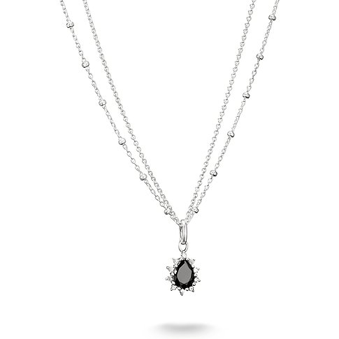 Collier Thomas Sabo en argent avec pendentif goutte orné d'un zircon.