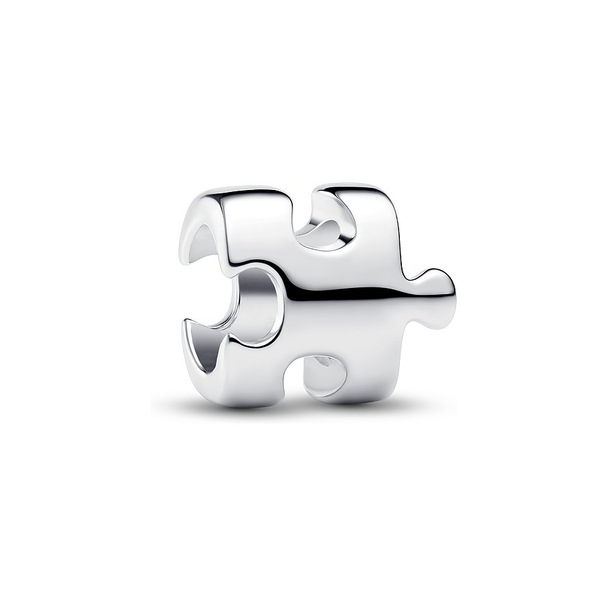 Pandora Anhängeschmuck aus 925er Silber mit hochglanzpolierter Oberfläche in Form eines Puzzleteils.